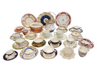 Lot 126 - COLLECTION OF EARLY 19TH TO EARLY 20TH CENTURY CHINA TEACUPS, SAUCERS, & PLATES