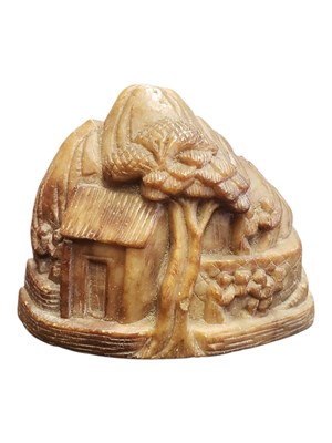 Lot 313 - 19TH CENTURY CHINESE QING DYNASTY SOAPSTONE CARVED ORNAMENT