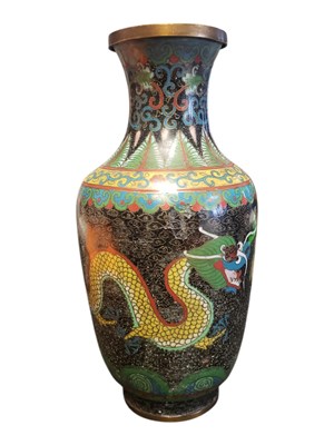 Lot 302 - 19TH CENTURY CHINESE QING DYNASTY CLOISONNE VASE