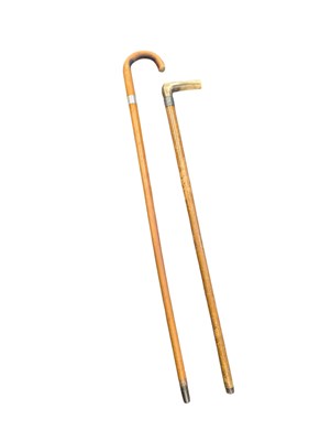 Lot 322 - TWO 20TH CENTURY SILVER HALLMARKED WALKING STICKS