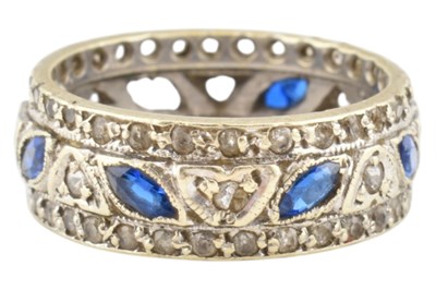 Lot 260 - HALLMARKED 9CT WHITE GOLD GEM SET ETERNITY RING