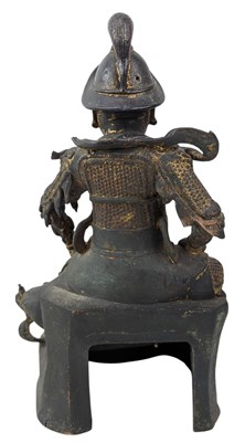 Lot 40 - QING CAST BRONZE FIGURE OF DEITY OF TAOISM 清 真武大帝铜(?)坐像
