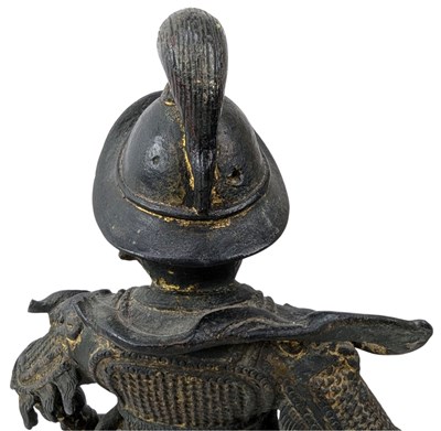 Lot 40 - QING CAST BRONZE FIGURE OF DEITY OF TAOISM 清 真武大帝铜(?)坐像
