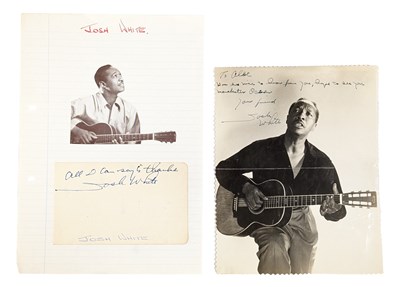 Lot 140 - MUSIC - JOSH WHITE (D.1969) - SCARCE AUTOGRAPHS
