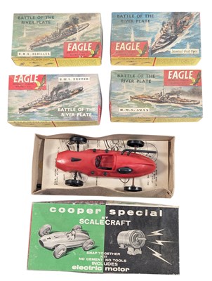Lot 350 - MODEL KITS - SCALECRAFT COOPER SPECIAL & x4 EAGLE SHIP MODEL KITS