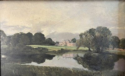 Lot 482 - MANNER OF REX WHISTLER - GODMERSHAM PARK, KENT - EARLY 20TH CENTURY OIL ON CANVAS