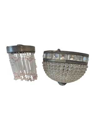 Lot 110 - TWO VINTAGE 20TH CENTURY CUT GLASS LIGHT SHADES