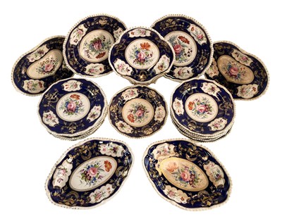 Lot 11 - APPROX. 19 EARLY CROWN DERBY 19TH CENTURY CERAMIC CABINET DISPLAY PLATES
