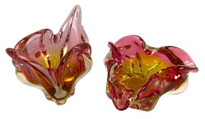 Lot 546 - JOSEF HOSPODKA CHRIBSKA - TWO STUDIO ART GLASS VASES