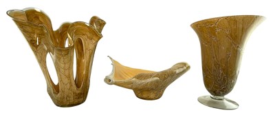 Lot 548 - JOZEFINA KROSNO, POLAND - COLLECTION OF THREE GLASS CENTREPIECES