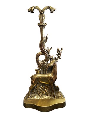 Lot 334 - 19TH CENTURY VICTORIAN BRASS STAG DOORSTOP