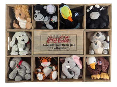 Lot 759 - TEDDY BEARS - COLLECTION OF COCA-COLA BEANIE BEARS & TRAY