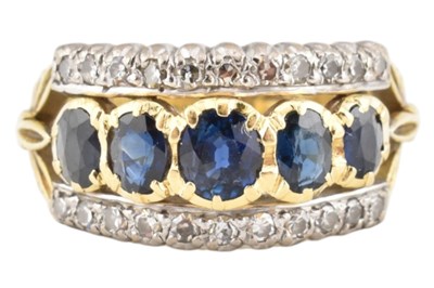 Lot 64 - HALLMARKED 18CT GOLD SAPPHIRE & DIAMOND RING