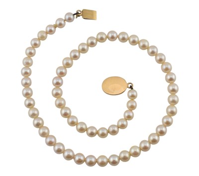 Lot 247 - 9CT GOLD CULTURED PEARL NECKLACE