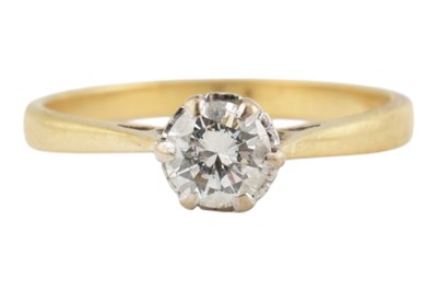 Lot 312 - HALLMARKED 18CT GOLD DIAMOND SOLITAIRE RING