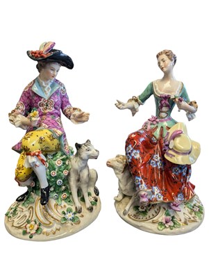 Lot 123 - A PAIR OF 19TH CENTURY CONTINENTAL PORCELAIN FIGURES