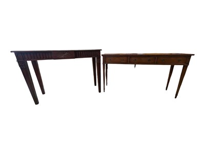 Lot 955 - TWO REPRODUCTION MAHOGANY HALL CONSOLE LOBBY TABLES