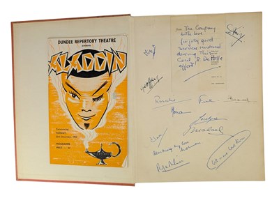 Lot 175 - THEATRE PROGRAMME - 1952 PRODUCTION OF ALADDIN, SIGNED BY THE CAST - INSIDE "BARON AT THE BALLET"