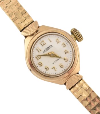 Lot 224 - ROAMER 1960S HALLMARKED 9CT GOLD COCKTAIL WATCH