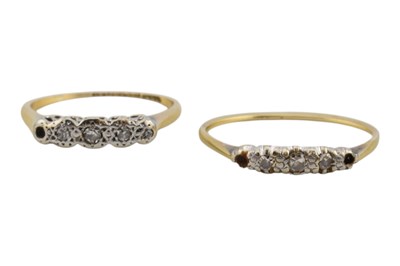 Lot 283 - TWO GOLD & DIAMOND RINGS