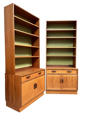 Lot 160 - R. BENNETT FOR G PLAN - FORM FIVE - PAIR OF TEAK UPRIGHT WALL UNITS