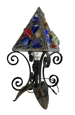 Lot 486 - PETER MARSH - MID 20TH CENTURY ARTS & CRAFTS ROCK LANTERN LIGHT