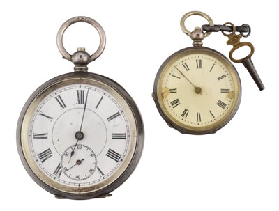 Lot 396 - TWO SILVER POCKET WATCHES