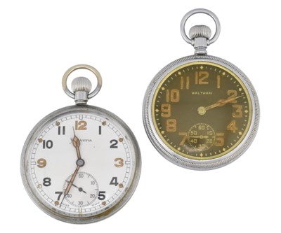 Lot 391 - TWO WWII MILITARY POCKET WATCHES