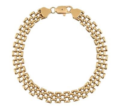 Lot 185 - GOLD BRICK LINK CHAIN BRACELET