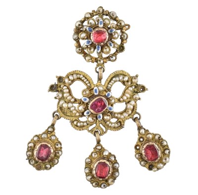 Lot 95 - 19TH CENTURY CONTINENTAL GIRANDOLE BROOCH PIN