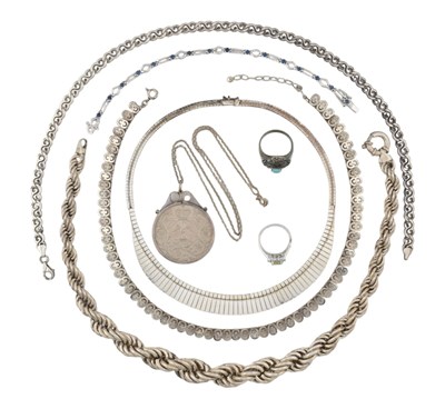 Lot 261 - COLLECTION OF SILVER WHITE METAL JEWELLERY