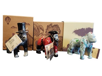 Lot 131 - WILD IN ART! GORILLA - COLLECTION OF THREE 2011 LIMITED EDITION BOXED CERAMIC FIGURES