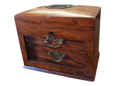 Lot 344 - VICTORIAN 19TH CENTURY WOODEN & GLAZED JEWELLERY BOX