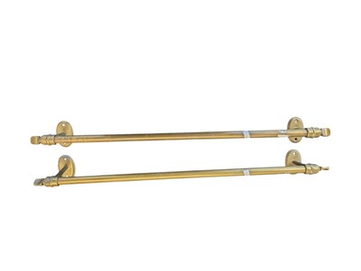 Lot 351 - PAIR OF 19TH CENTURY BRASS TOWEL RAILS
