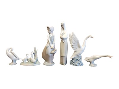Lot 134 - NAO FOR LLADRO - COLLECTION OF SIX SPANISH LATE 20TH CENTURY PORCELAIN FIGURES