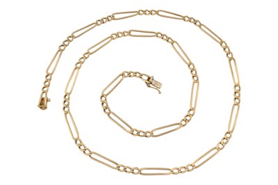 Lot 39 - HALLMARKED 9CT GOLD FIGARO CHAIN LINK NECKLACE