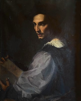 Lot 327 - AFTER ANDREA DEL SARTO - 19TH CENTURY OIL ON CANVAS PORTRAIT OF A SCULPTOR
