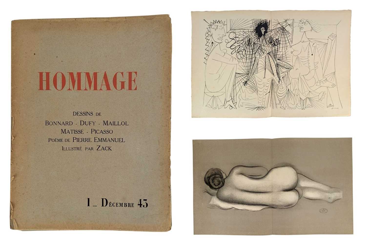 Lot 75 - REVUE HOMMAGE 1943 - RARE LIMITED ISSUE OF A FRENCH MODERNIST ART PORTFOLIO - MATTISE, PICASSO