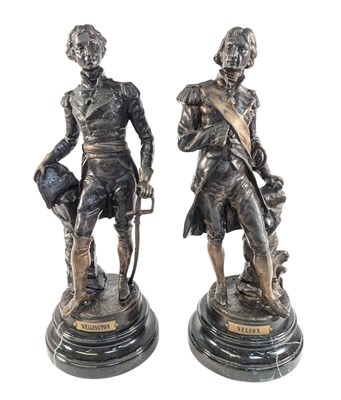 Lot 344 - TWO BRONZE FIGURES - DUKE OF WELLINGTON & LORD NELSON