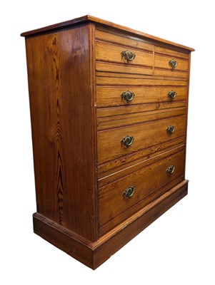 Lot 920 - EDWARDIAN WALNUT ARTS & CRAFTS CHEST OF DRAWERS