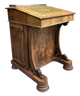 Lot 473 - VICTORIAN 19TH CENTURY ROSEWOOD & LEATHER DAVENPORT DESK