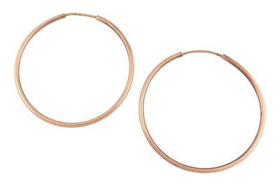 Lot 50 - HALLMARKED 9CT GOLD LARGE HOOP EARRINGS
