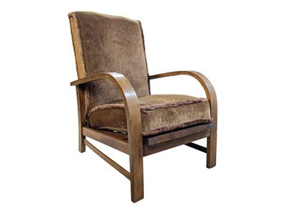 Lot 558 - 1930S ART DECO HALABALA STYLE RECLINING ARMCHAIR