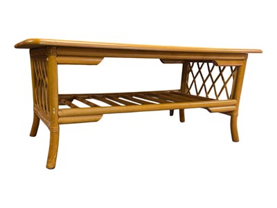 Lot 563 - VINTAGE 20TH CENTURY BAMBOO & ELM COFFEE TABLE