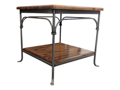 Lot 553 - VINTAGE 20TH CENTURY PINE & METAL COFFEE TABLE