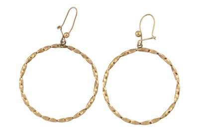 Lot 93 - PAIR OF HALLMARKED 9CT GOLD TWIST HOOP EARRINGS