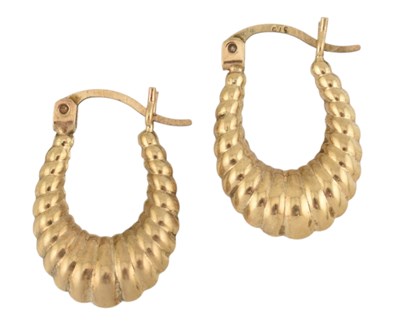 Lot 292 - PAIR OF 9CT GOLD CREOLE EARRINGS