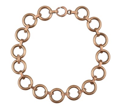 Lot 230 - VINTAGE 9CT GOLD CIRCLE LINK BRACELET