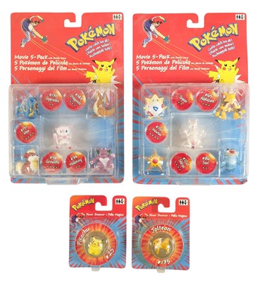 Lot 527 - POKEMON - x2 1999 MOVIE 5 PACK FIGURES WITH BATTLE DISCS & POWER BOUNCERS