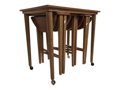 Lot 555 - POUL HUNDEVAD - DANID MID CENTURY TEAK NEST OF TABLES